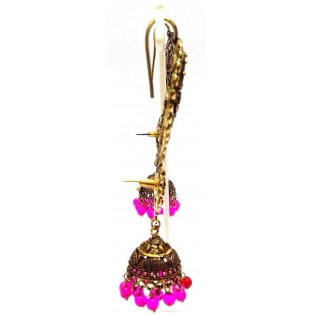 EAR CUFF Golden Oxidized Earring Jhumka Jhumki Ethnic Jewelry Long Dangle AE19